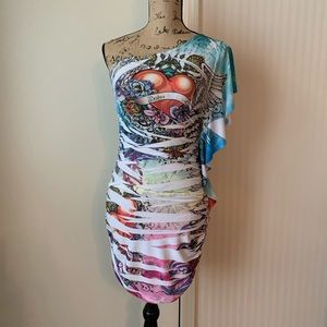 Print one shoulder dress